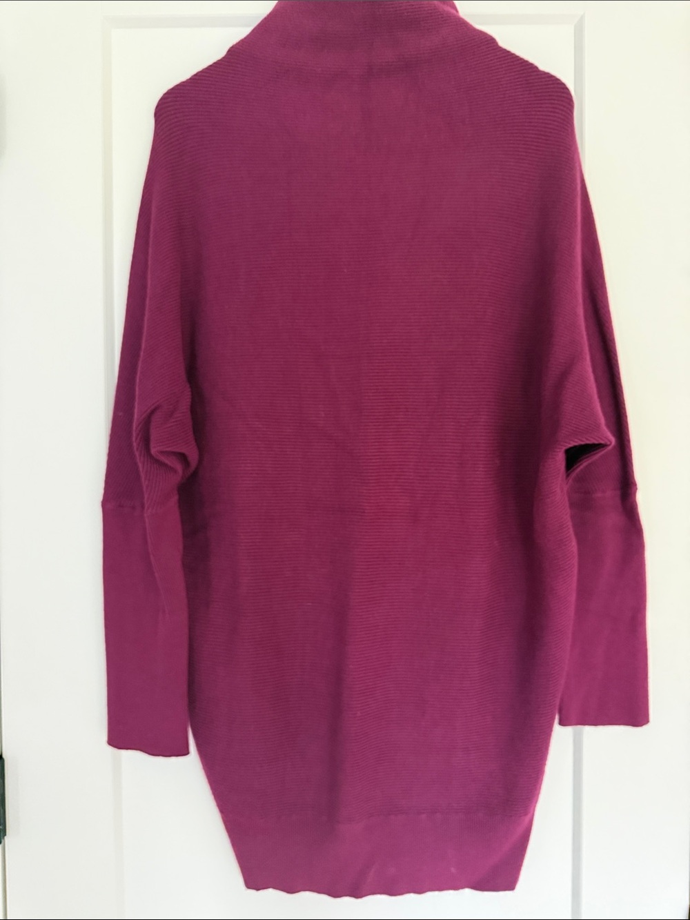 Bluivy Ribbed Turtleneck Sweater Dress in Fuchsia